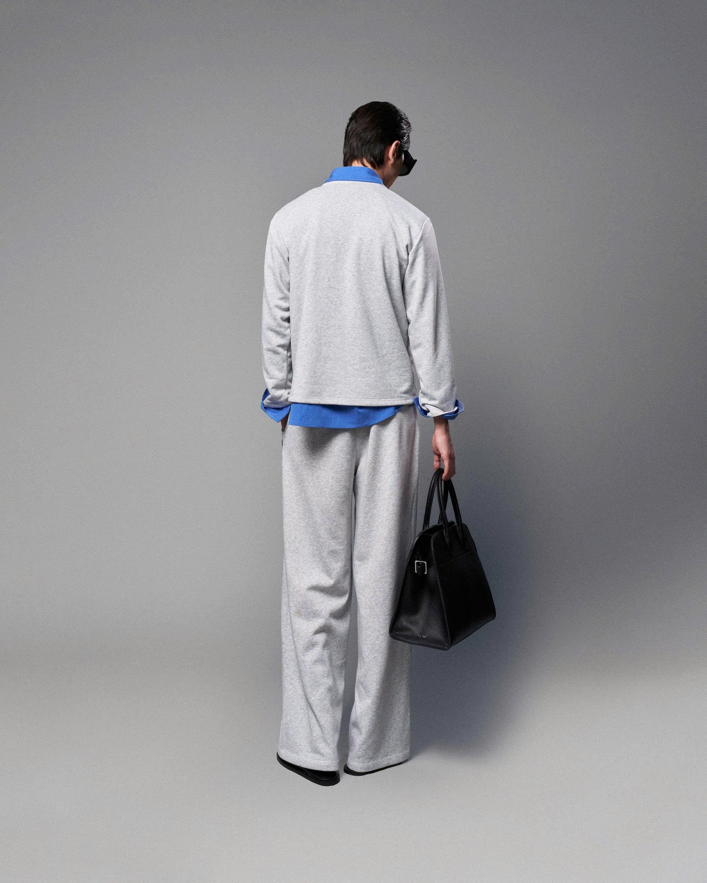 Áo thun nỉ tay dài "MOON" xám