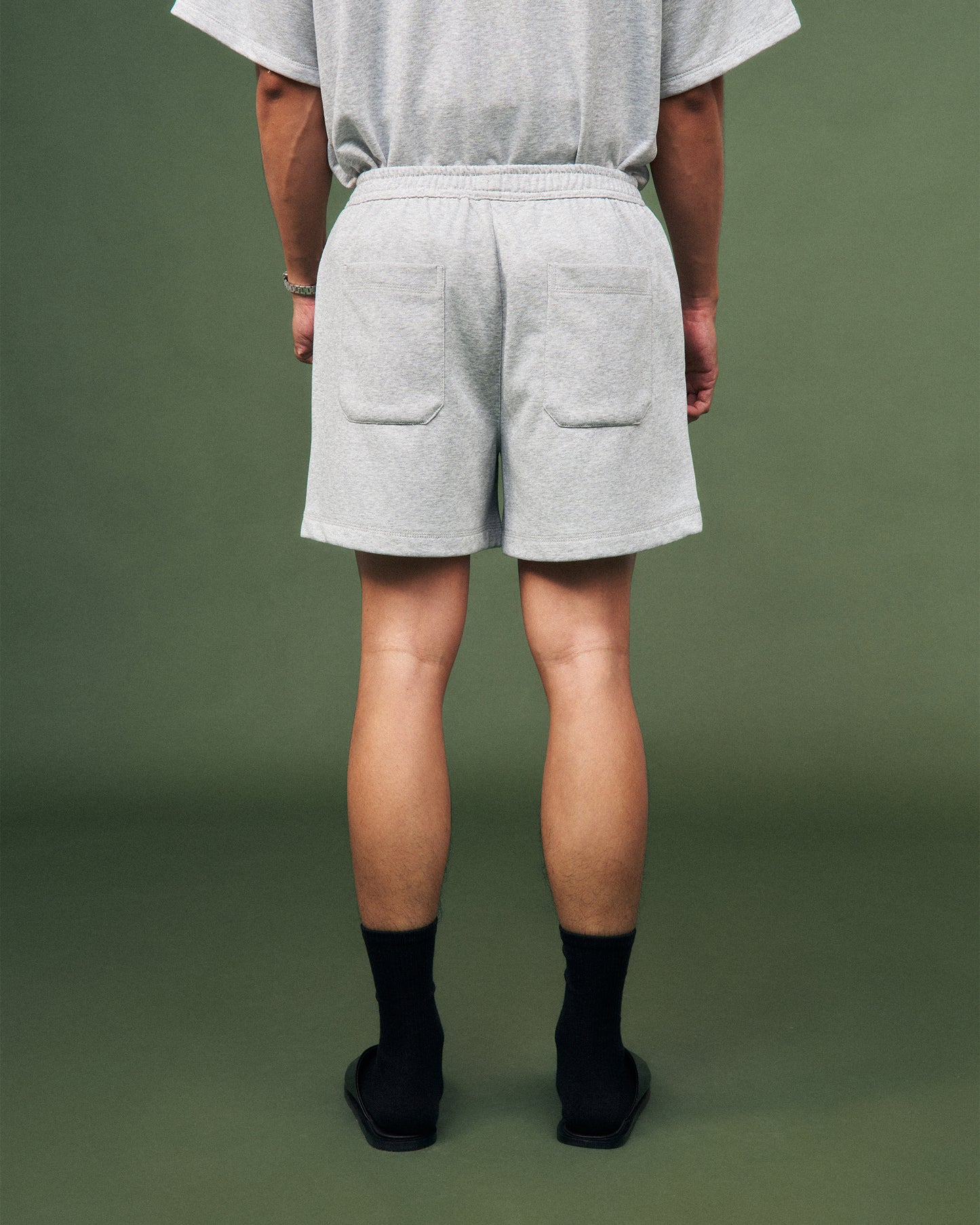 Quần shorts nỉ thun xám