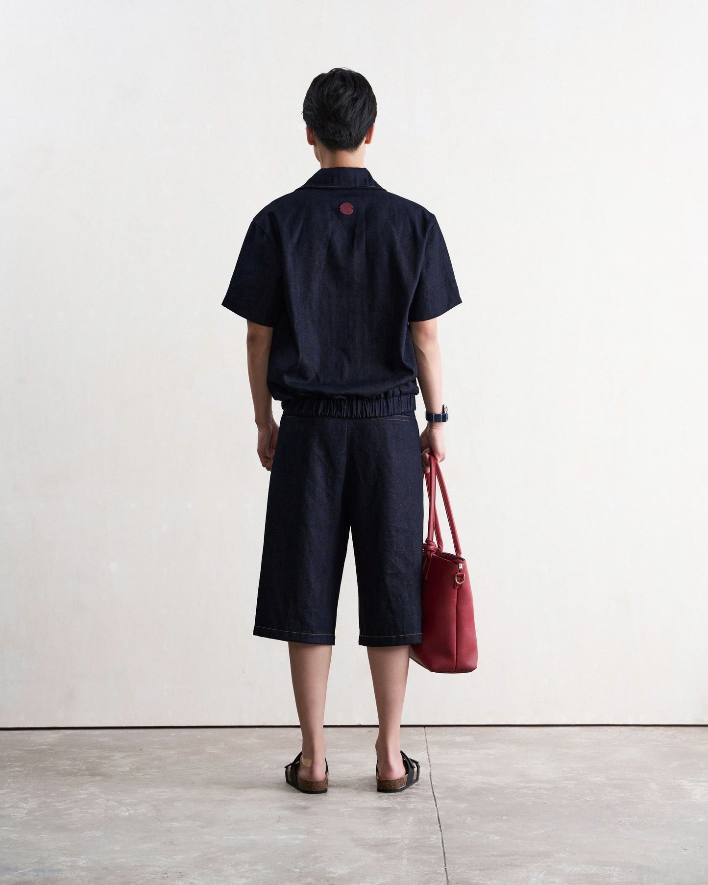 Quần short jean nam dáng lửng