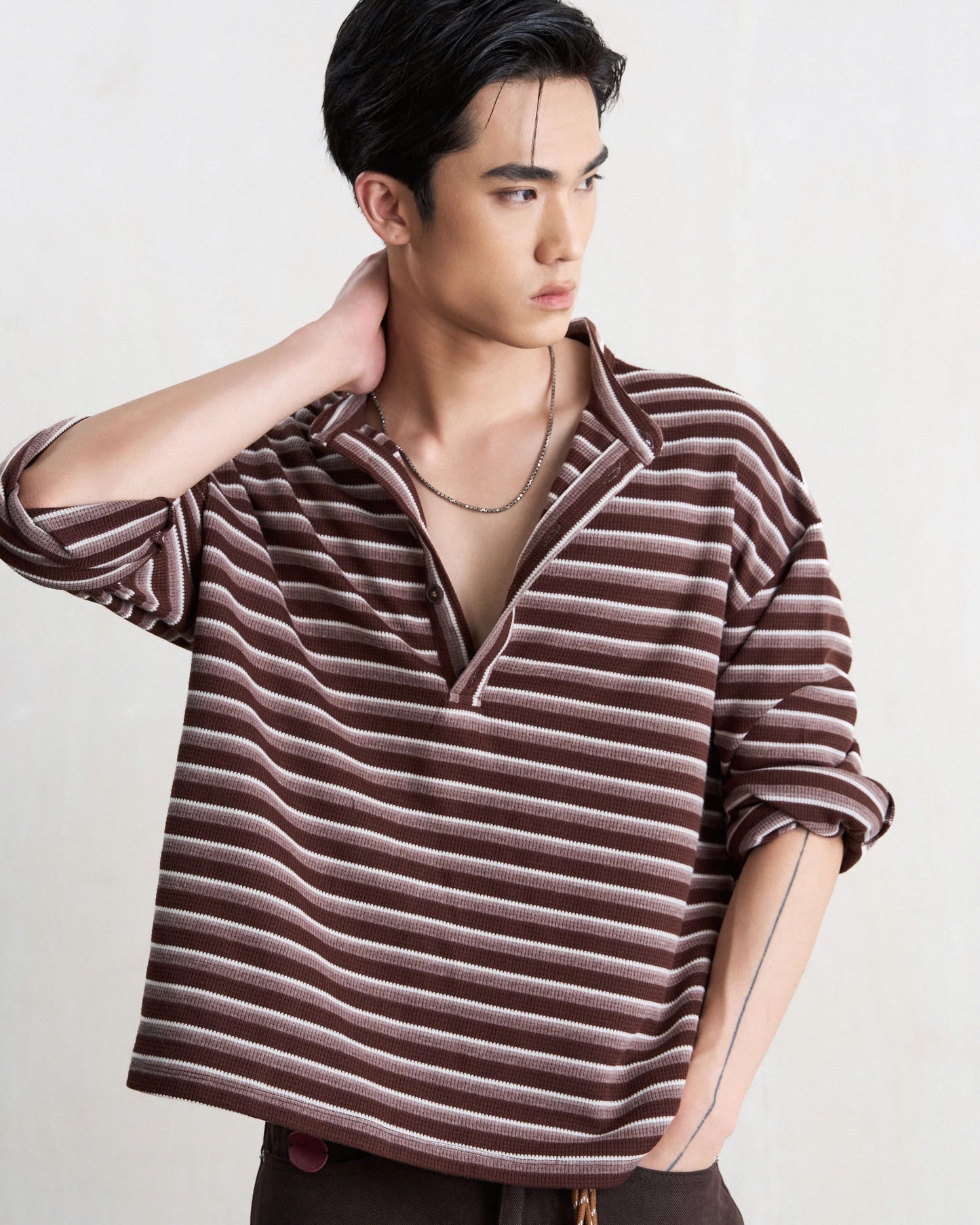Áo polo nam tay dài kẻ sọc