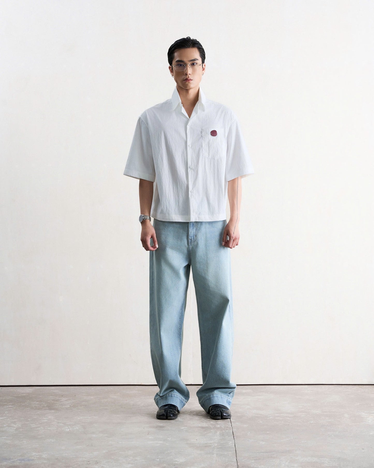 Quần jeans nam dài ống rộng