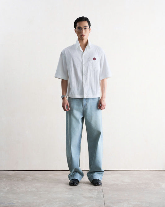 Quần jeans nam dài ống rộng