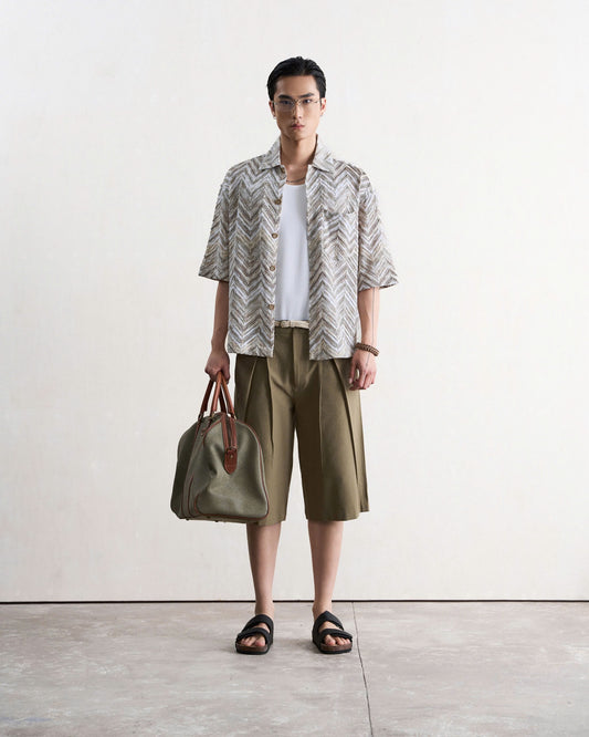 Quần short nam lửng xanh rêu