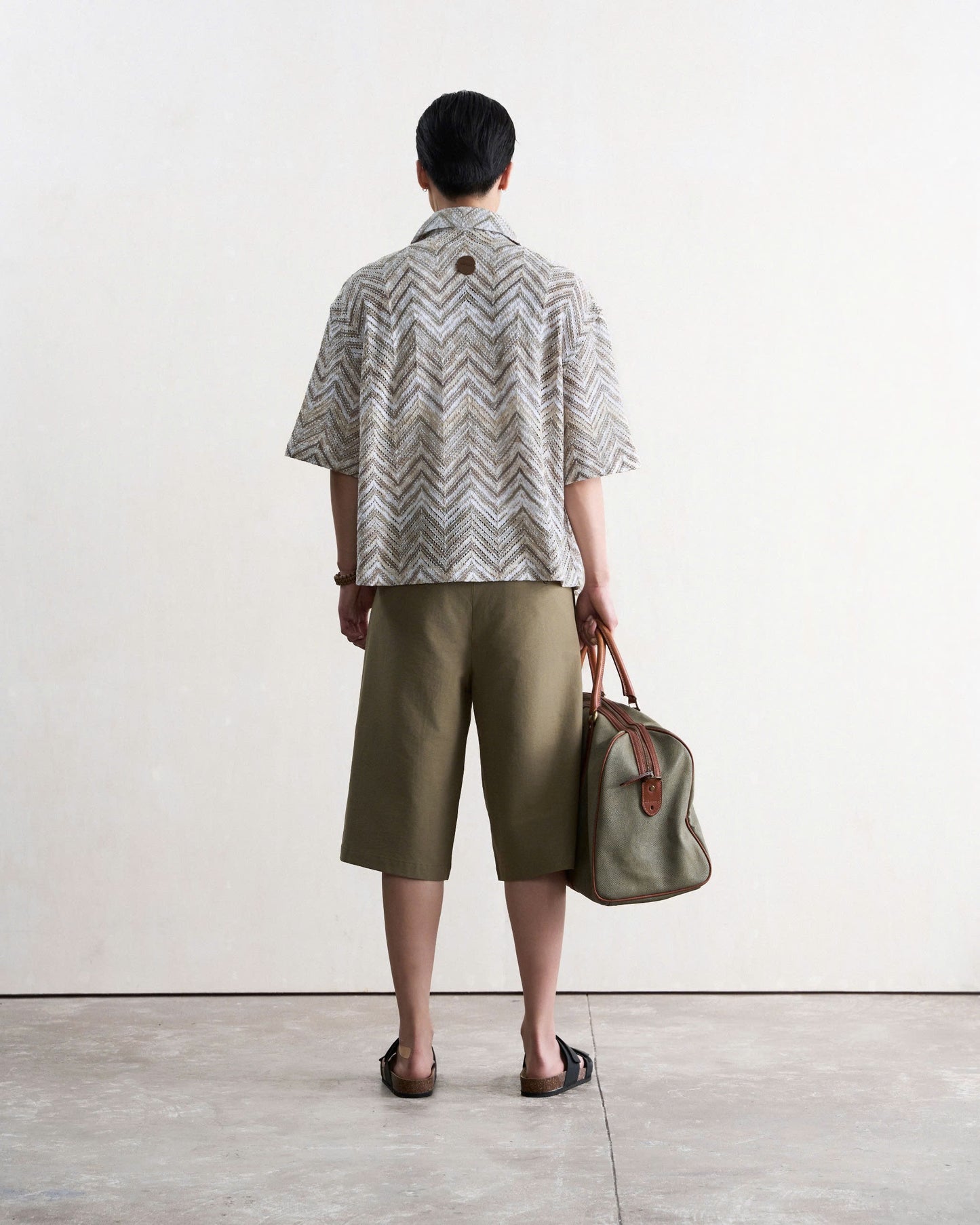Quần short nam lửng xanh rêu