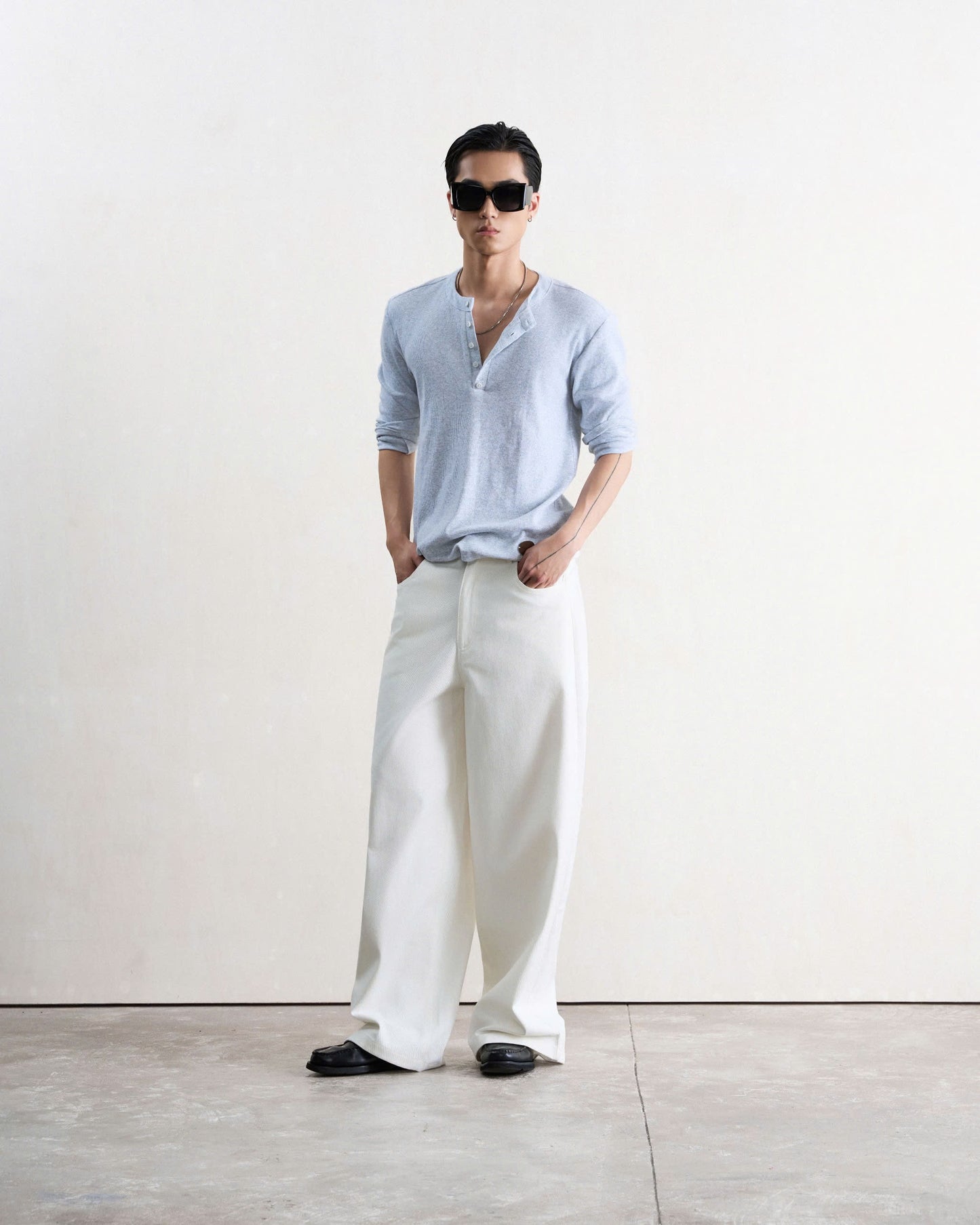 Áo thun nam tay dài xanh dương
