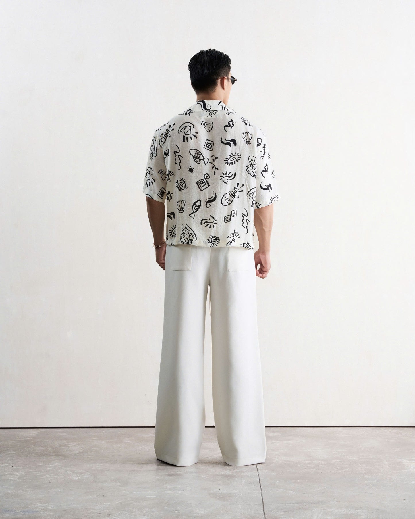 Áo sơ mi nam họa tiết form boxy