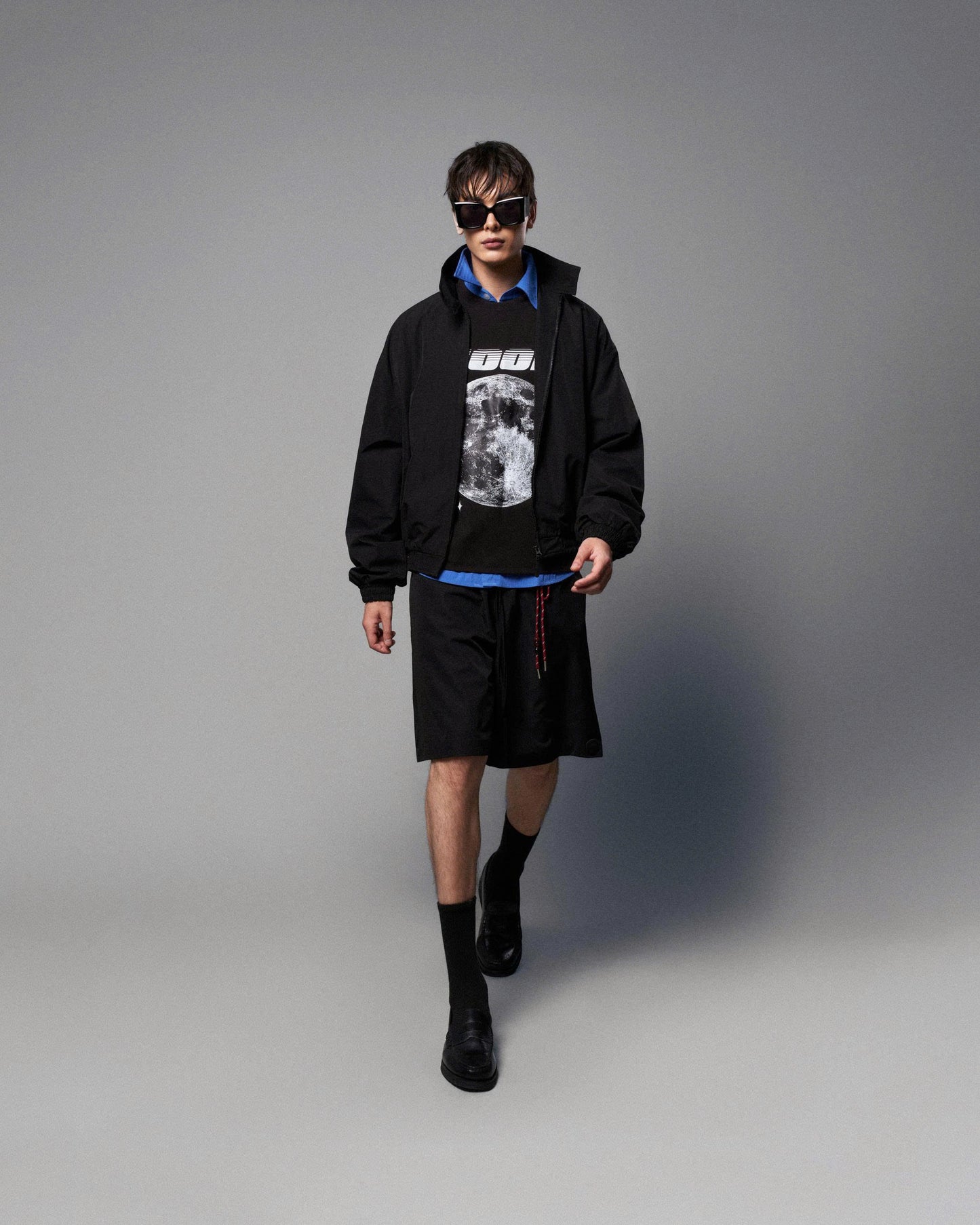 Áo khoác bomber vải dù đen