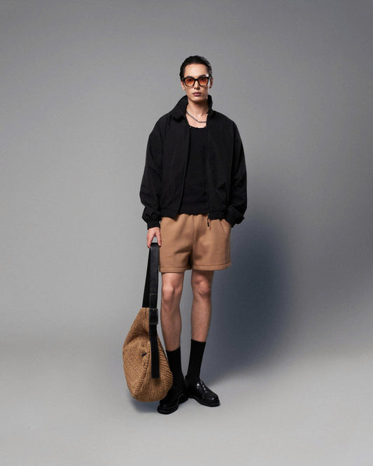 Quần shorts nỉ nâu