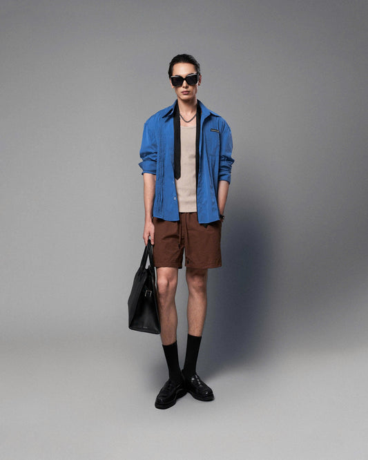 Quần shorts vải dù nâu