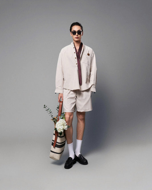 Quần shorts vải dù be