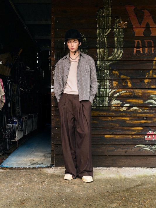 Quần tây ống suông nâu