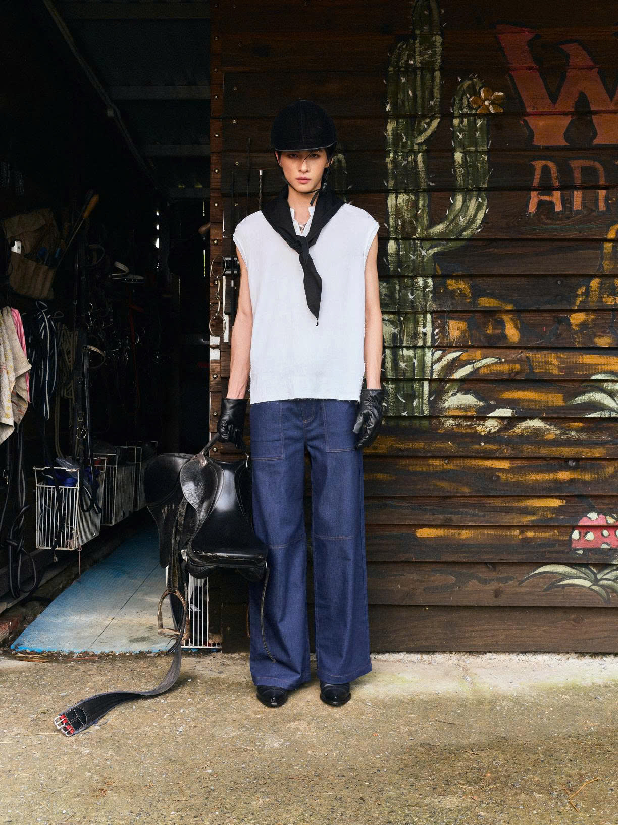 Áo tank top thun gân trắng