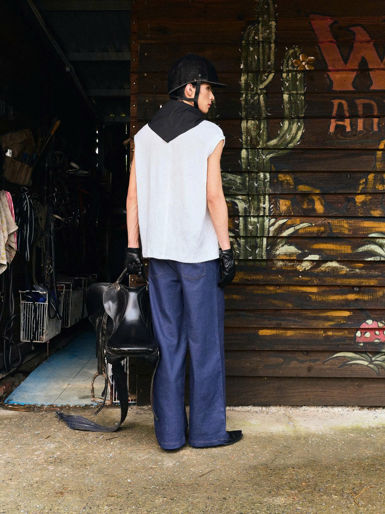 Áo tank top thun gân trắng