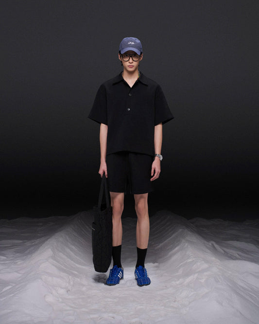 Áo sơ mi polo tay ngắn đen