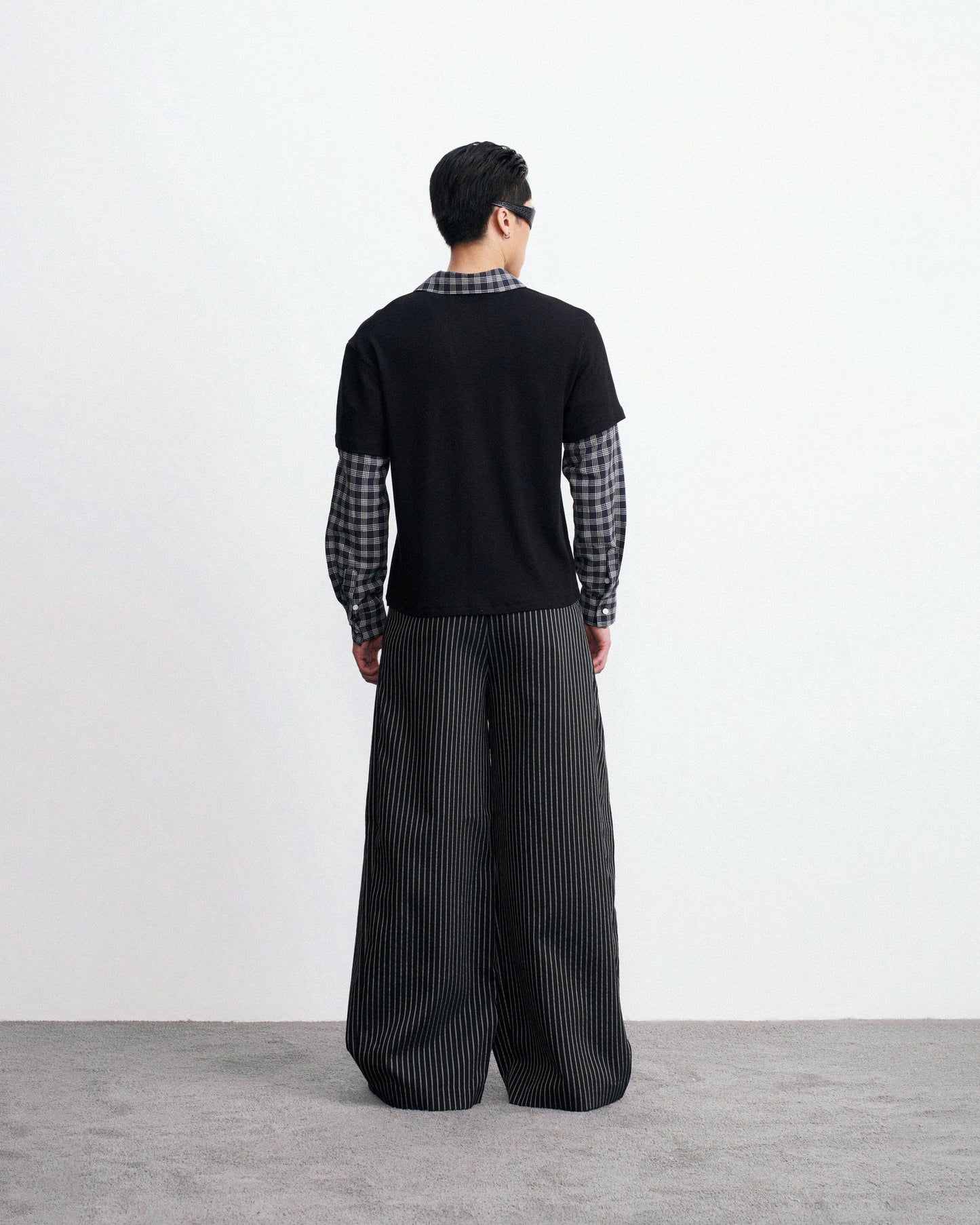 Áo thun tay dài phối caro đen - Rot Top